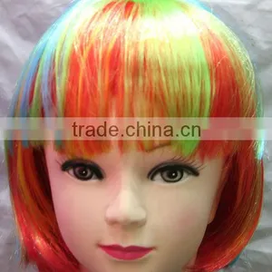 Colorful Short Wig FANCY DRESS PARTY WIG Wig BOB Wig thumbnail-1