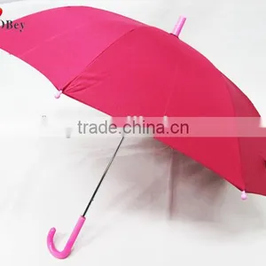 8K Pongee Rain Umbrella With Pink Handle thumbnail-1