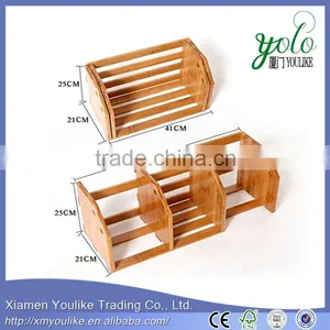 Expandable Bamboo Desktop File Folder Rack Book Holder thumbnail-4
