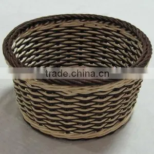 Brown- Natural Round Rattan Basket -natural Material thumbnail-1