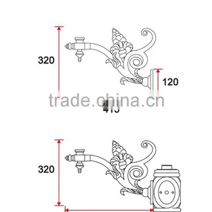 D017 Outdoor Lighting Garden Street Light Arm thumbnail-3