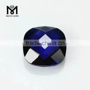 Double Briolette Faceted Gemstone 34# Sapphire Cushion 12x12 Synthetic Corundum thumbnail-1