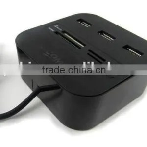 2016 Inovative Products Top Quality Logo Printed 3 Port USB Hub Card Reader, USB2.0 HUB With Cable thumbnail-1