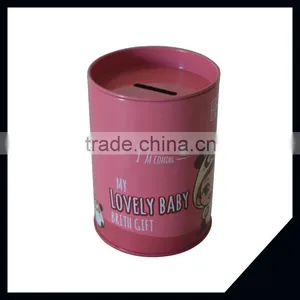 Fashionable Round Colorful Coin Box Piggy Bank Money Tin Box thumbnail-1