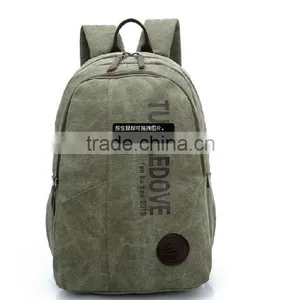2016 Manufactures China Cotton Bag Classic Canvas Backpack With Leather thumbnail-4