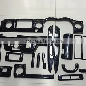 Japanese Car Urvan NV350 E26 Carbon Fiber 3D Wooden Dash Board Interior Sticker Panel 19 Pcs thumbnail-1