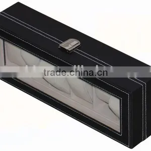 Customized 6 Grid Leather Watch Box for Display Gift Boxes thumbnail-4