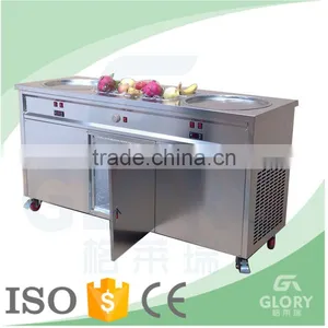 Good Apperance New Style Fried Ice Cream Machine,2 Pan Durable Fry Ice Cream Machine thumbnail-1