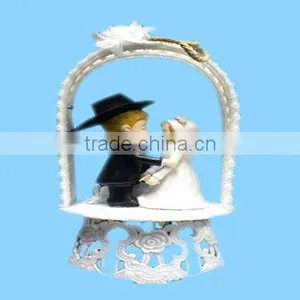 Country Cute Kids Western Wedding Cake Topper Ceramic thumbnail-1