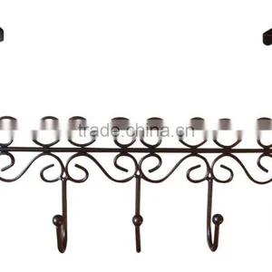 VIVINATURE 5 HOOK CHROME SWIRL OVER THE DOOR DECORATIVE COAT CLOTHES HANGER HOOKS thumbnail-3