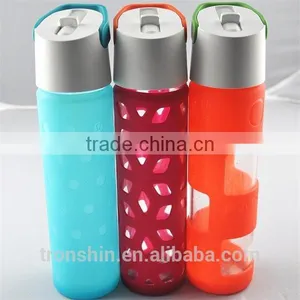 Light Blue Glass Water Bottle Silicone Protective Cover thumbnail-4