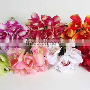 SJ10111098 Artificial Silk Cymbidium Flowers/decorative Fabic Orchids thumbnail-2