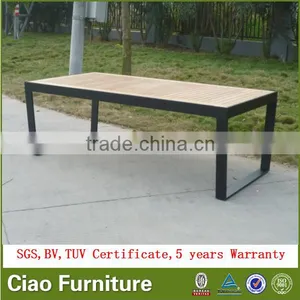 Modern Home Furniture Rectangle Rattan Teak Wooden Dining Table thumbnail-2