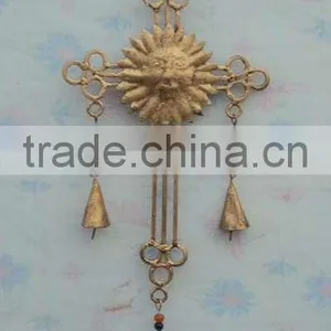 Metal Holy Cross Bell Hanging Decoration, India Wall Hanging Decoration, Metal Wall Art Decor, Christmas Hanging Decoration thumbnail-1
