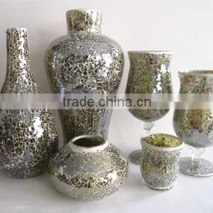 Set 8 Pieces Decorative Mosaic Glass Vase Wholesalers in Serie thumbnail-2