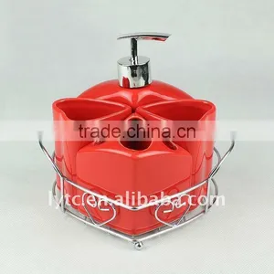 Practical Porcelain Bathroom Set With the Metal Frame thumbnail-2