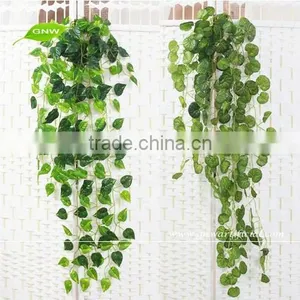 GNW FLV017 Artificial Ivy Vines Green Fabric Leaves Hanging Wall Ornament for Sale thumbnail-1