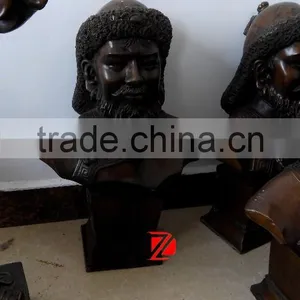 Bronze Mongolian Bust Statue for Indoor Decor thumbnail-1