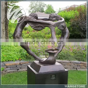 Creative Life Size Human Face Metal Nude Statue thumbnail-1