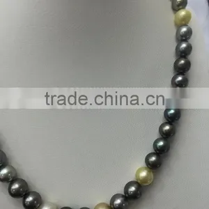 11-12mm Multicolors South Sea Pearl With Gold Clasp Necklace thumbnail-3