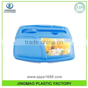 New Design OEM Service PP Plastic Bento Lunch Box With Fork and Spoon thumbnail-1