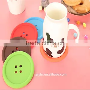 Cute Colorful Silicone Button Coaster Cup Mat Drink Place Mat , Modern Kitchen Accessory thumbnail-1