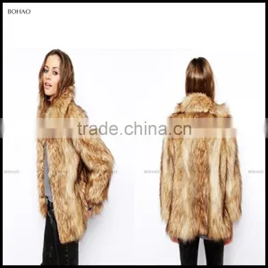 Hot Sale Outdoor Women Winter Fake Fur Jacket With Fuax Fur Big Collar thumbnail-6