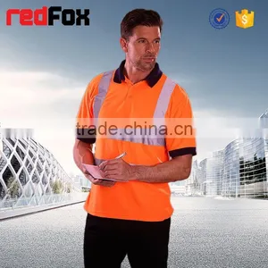 Jersey T-shirt With Collar Colored Reflective Safety T-shirt for Running Top Quality Safety T-shirt thumbnail-2