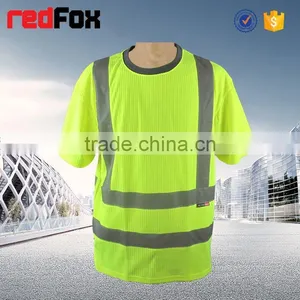 160gsm Net Reflective Safety T-shirt for Worker Subway Safety Red T-shirts Polo Class2 Safety T-shirt thumbnail-4