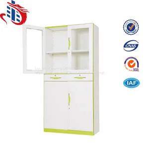 High Quality Glass Door Steel File Cabinet With Middle Drawers thumbnail-2
