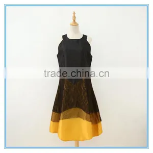High Quality Lace Stitching Contrast Color Neck Collar Design Of Ladies Suits thumbnail-4