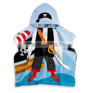 Kids Printed Superhero Hooded Beach Towel in Multi Color,wholesale Cotton Beach Towels Printing thumbnail-2