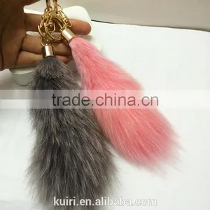 Fashion Handbag Accessories Fox Fur Tail Keychain thumbnail-3