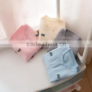 S32891W New 2017 Spring Kids Girls Sweater Girls Baby Bowknot Cardigan Sweater Pink thumbnail-5