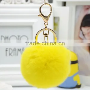 Myfur 2016 Factory Wholesale 100% Genuine Rabbit Fur Pom Pom Balls Keychain thumbnail-1