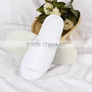 White Open Toe Coral Velvet Hotel Slipper thumbnail-1