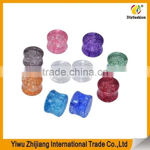 Organic Shattered Quartz Stone Sparkling Glitter Tunnels Gauges Ear Plugs Expander thumbnail-6