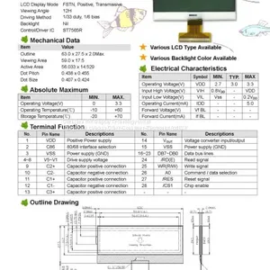 High Quality Cog Module FSTN LCD 128*64dots thumbnail-5