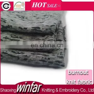 Winfar Knitting Textile Plain Dyed New Pattern Polyester Burnout Knitted Cotton Fabric thumbnail-1