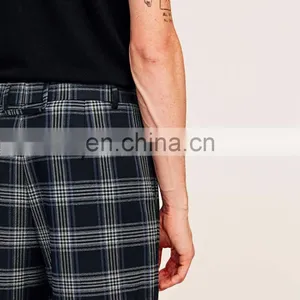 Most Fashionable In 2017 Wholesale Men Casual Checked Wide Leg Trousers thumbnail-4