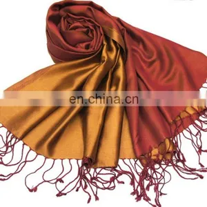 Fashion Long Silk Shawl,Reversible Indian Silk Stoles,pure Silk Scarves thumbnail-5