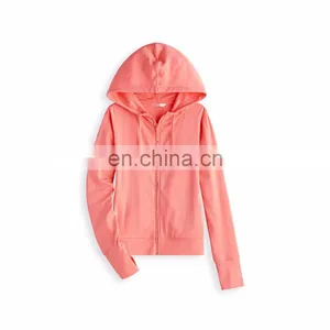 Nice Design Good Quality Women Excersize Zipper Hoodie for Sale thumbnail-2