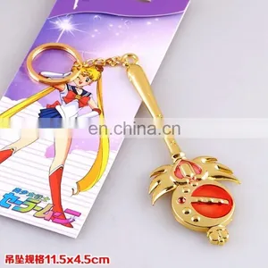 New Style Hot Golden Moon Sailor Moon Key Chain Wholesale Fashion Anime SailorMoon Key Chain for Kid thumbnail-1