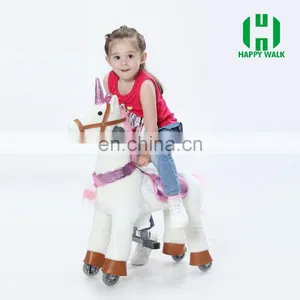 HI Small Size Ride on Furry Animal Outdoor Mechanical Horse for Children thumbnail-3