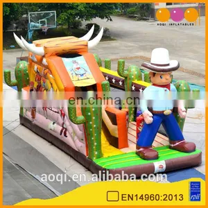 AOQI New Design Inflatable Cowboy Slide With Free EN14960 Certificate thumbnail-1
