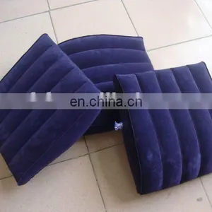 Inflatable Flocked Back Bolster Travel Pillow thumbnail-1