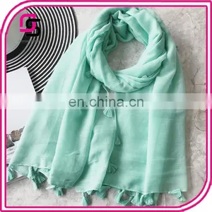New Spring Spring Summer Female Dusty Color Scarf Beach Towel Tourism 100% Viscose Scarf With Tassel thumbnail-3