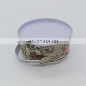 New Style Empty Cute Small Flat Round Cookie Tin Box Can With Handle thumbnail-6