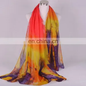 Fashionable Custom Printed Cheap Stock Wholesale Voile Scarf thumbnail-4