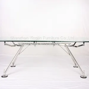 Office/dinning Table Glass Top Plus Metal Base Desk thumbnail-1